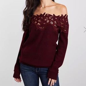 Buckle Black Off the Shoulder Sweater